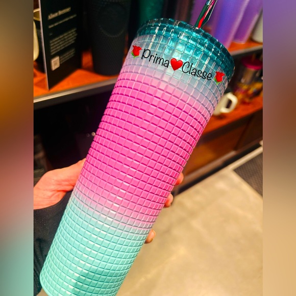 Starbucks Pink Ombré Grid Tumbler Gradient Cold Cup Tumbler Venti Valentines Day - Picture 4 of 10